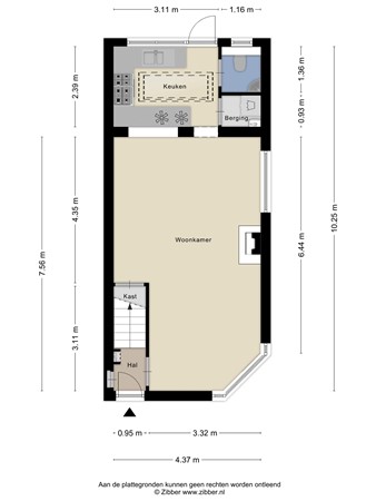 Floorplan - Duinstraat 33, 2681 GB Monster